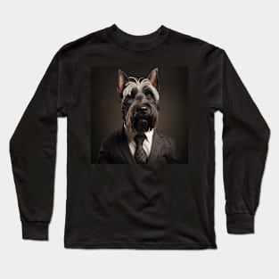 Scottish Terrier Dog in Suit Long Sleeve T-Shirt